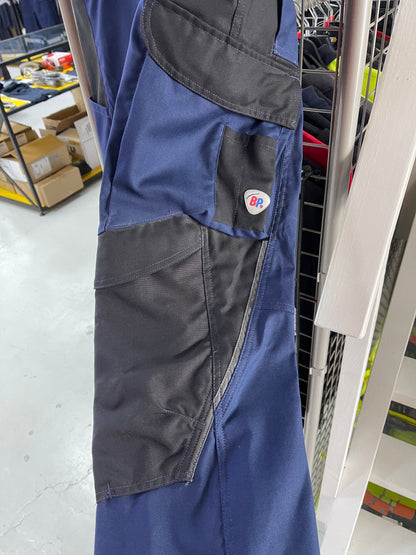 Bp werkbroek met kniezakken blauw/zwart