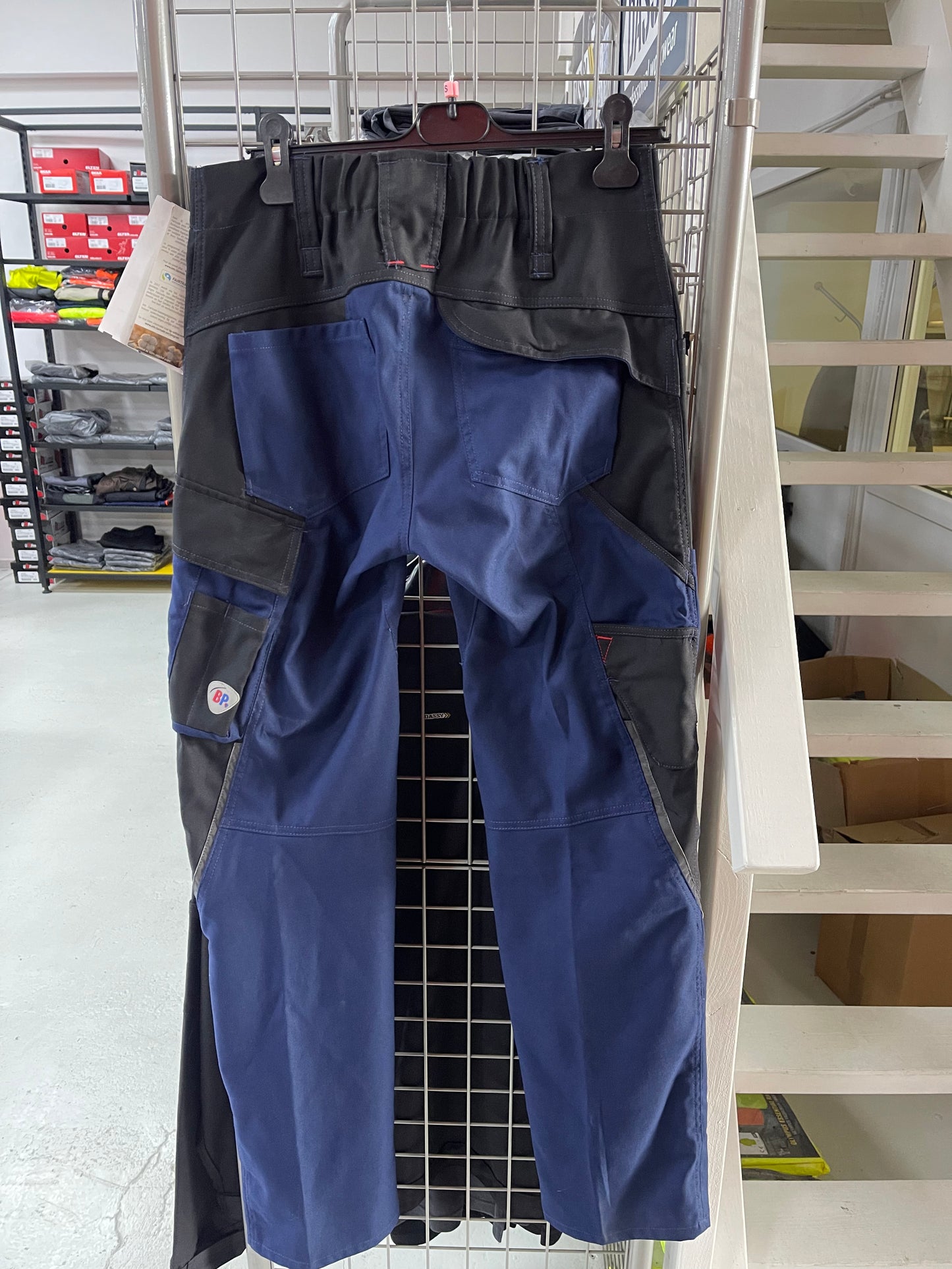 Bp werkbroek met kniezakken blauw/zwart