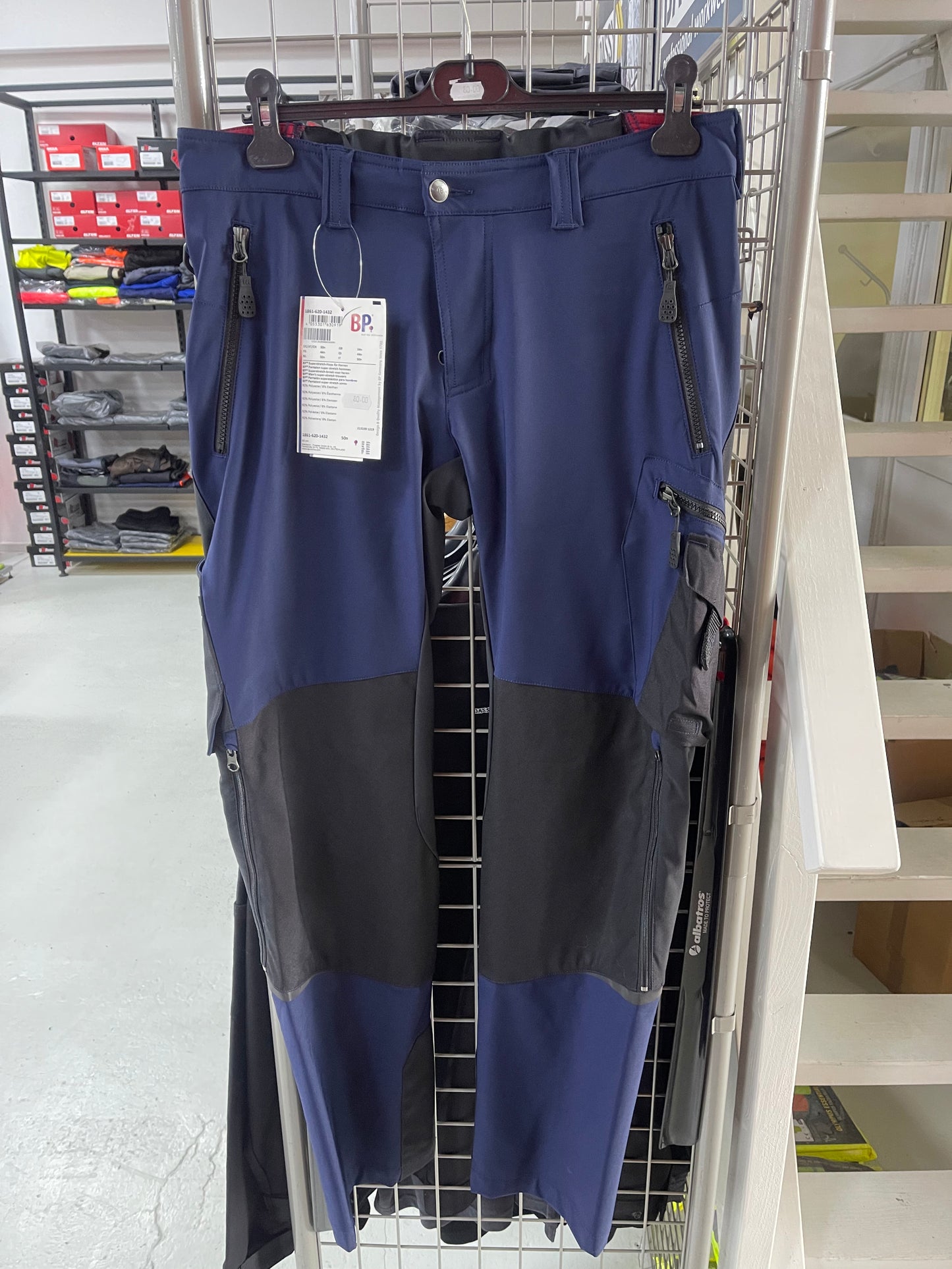 Bp Werkbroek Superstretch met kniezakken blauw