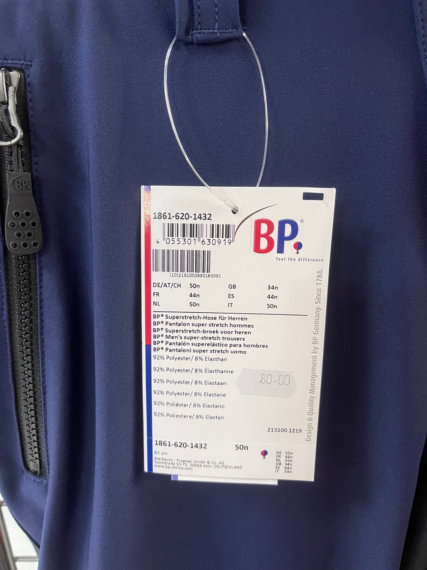 Bp Werkbroek Superstretch met kniezakken blauw