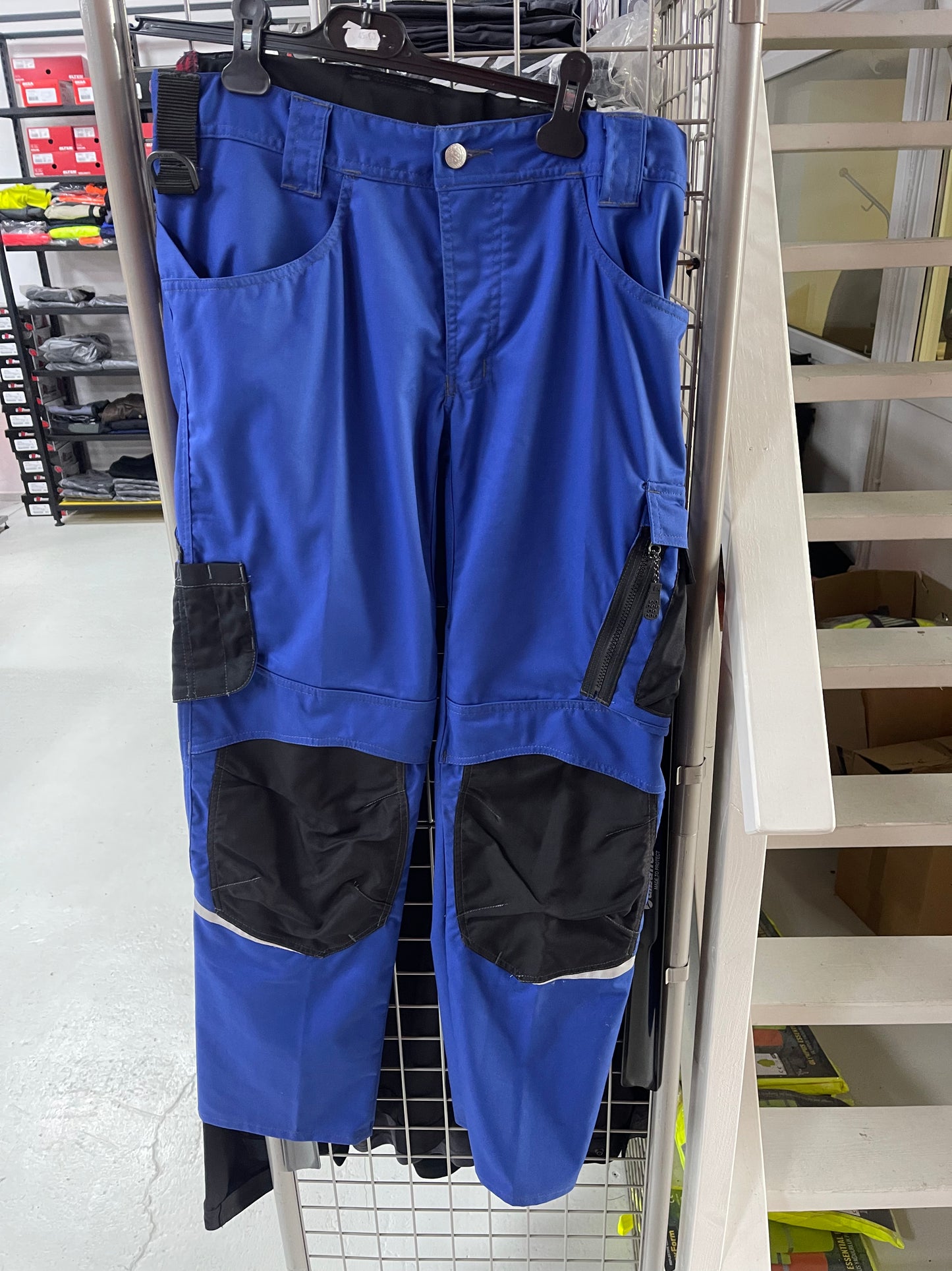 Bp werkbroek met kniezakken blauw/zwart