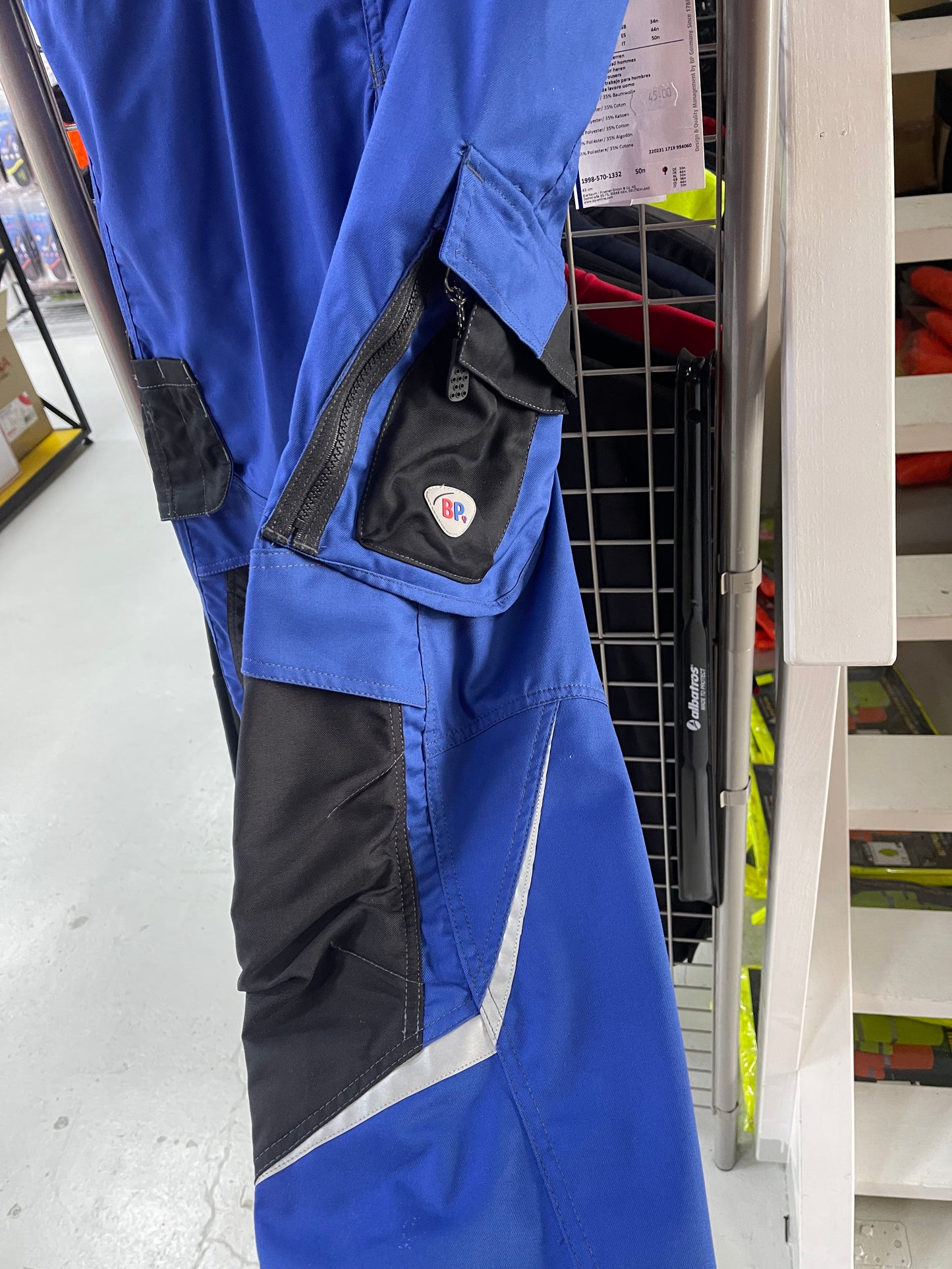 Bp werkbroek met kniezakken blauw/zwart