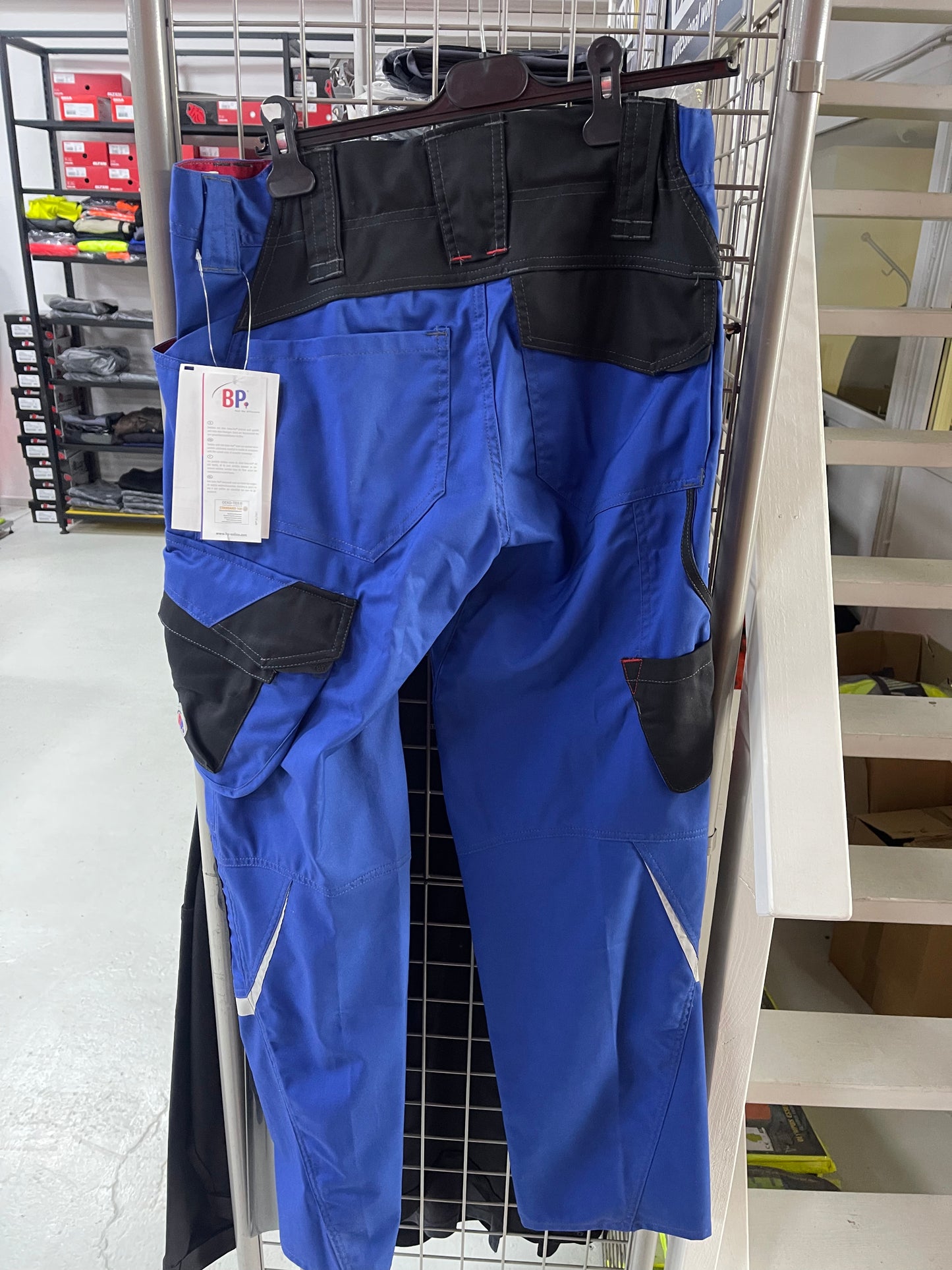 Bp werkbroek met kniezakken blauw/zwart