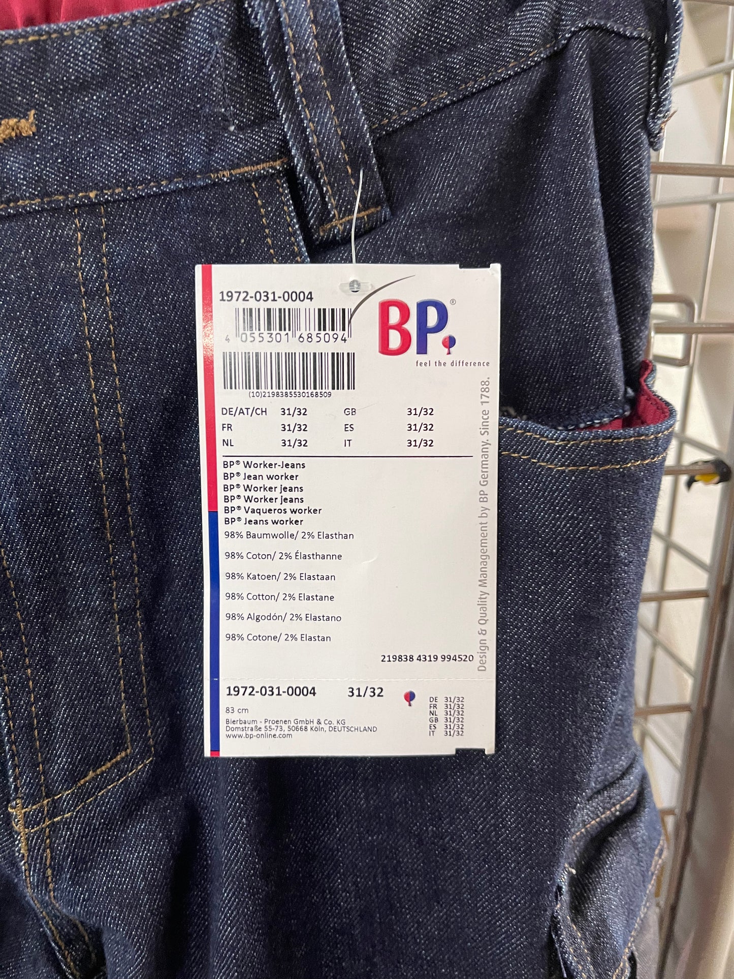 Bp werkbroek met kniezakken blauw