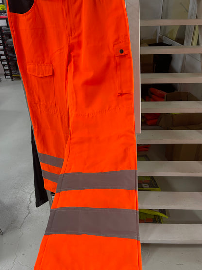 Oranje werkbroek met kniezakken