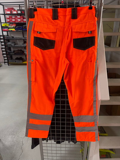 Oranje werkbroek met kniezakken