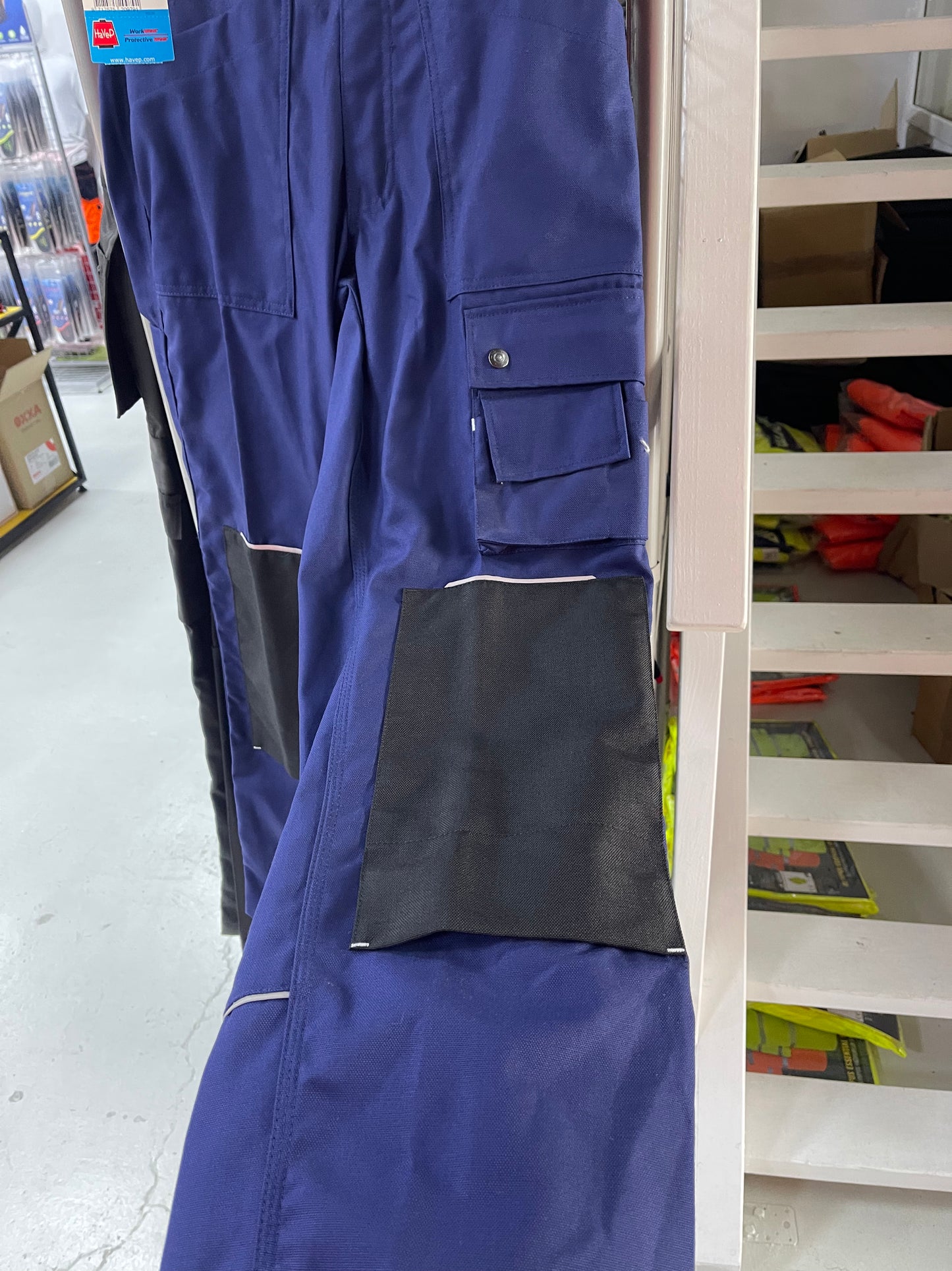 Havep werkbroek met kniezakken blauw/zwart