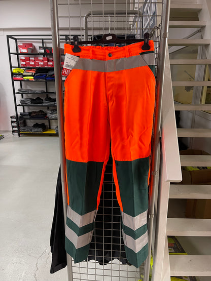 Havep werkbroek oranje/groen met kniezakken