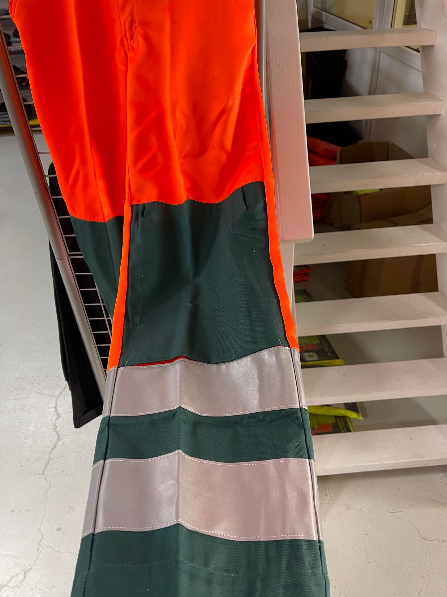 Havep werkbroek oranje/groen met kniezakken