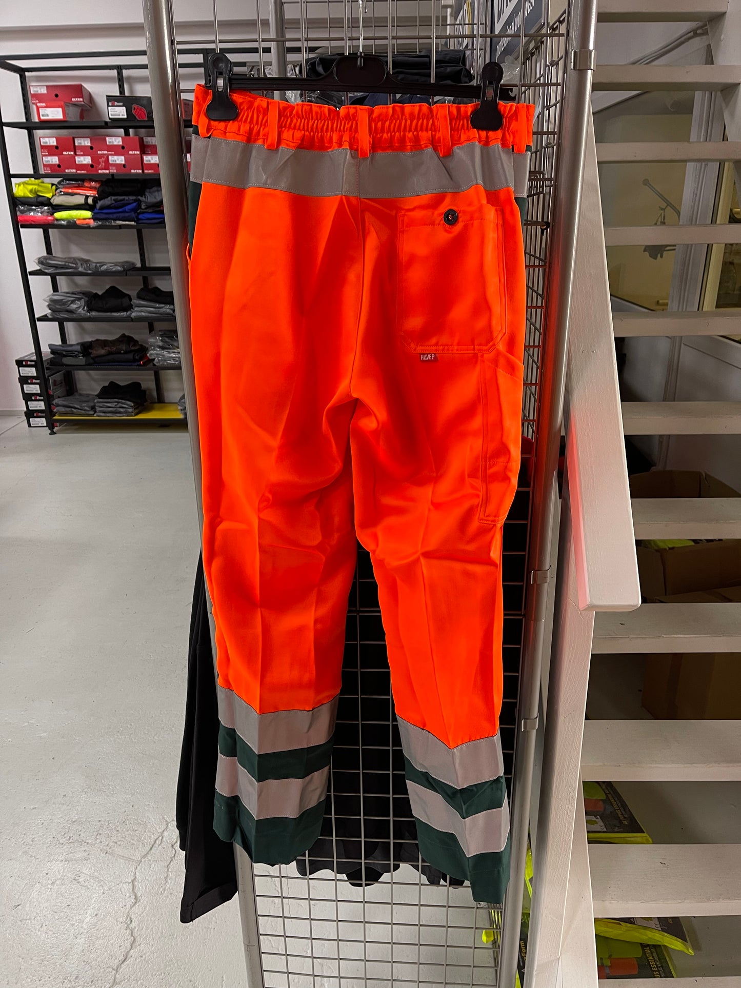 Havep werkbroek oranje/groen met kniezakken