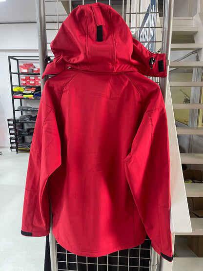 Rood softshell met capuchon 🧢