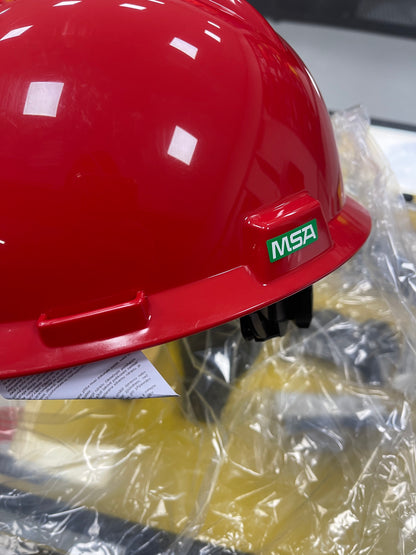 Msa red safety helmet