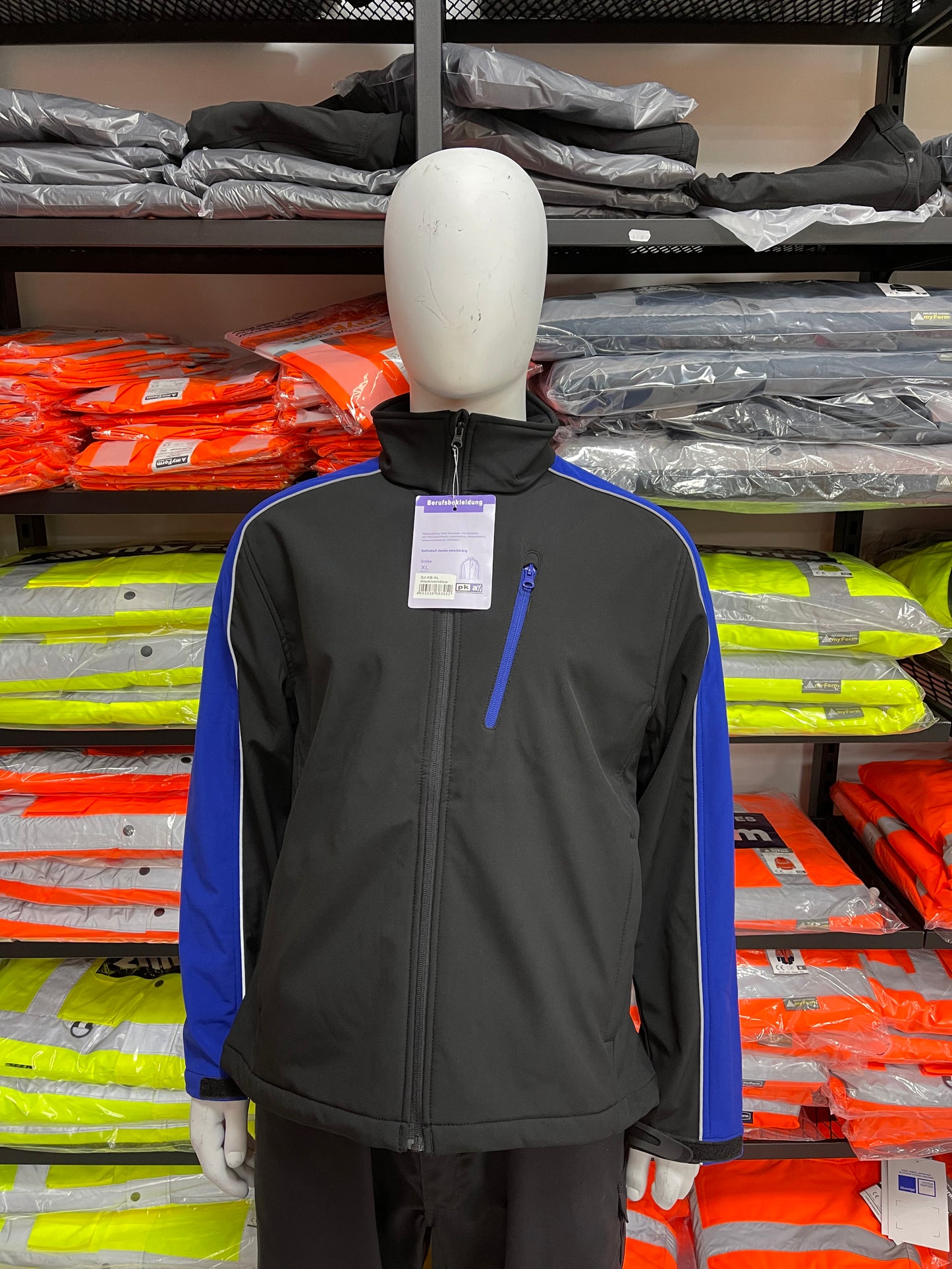 Pka softshell zwart/blauw werkjas