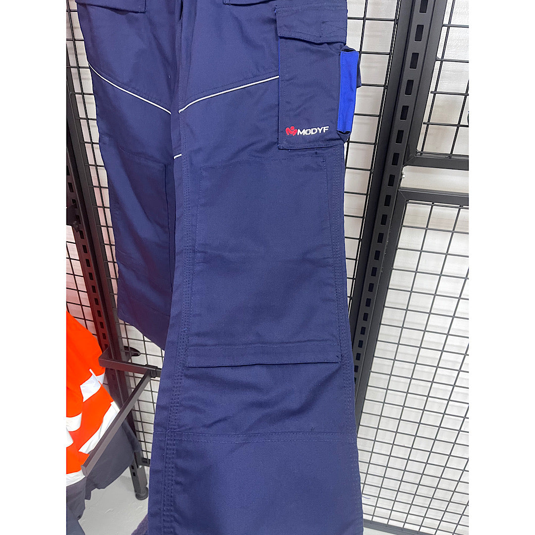 Modyf werkbroek met kniezakken en toolpockets blauw