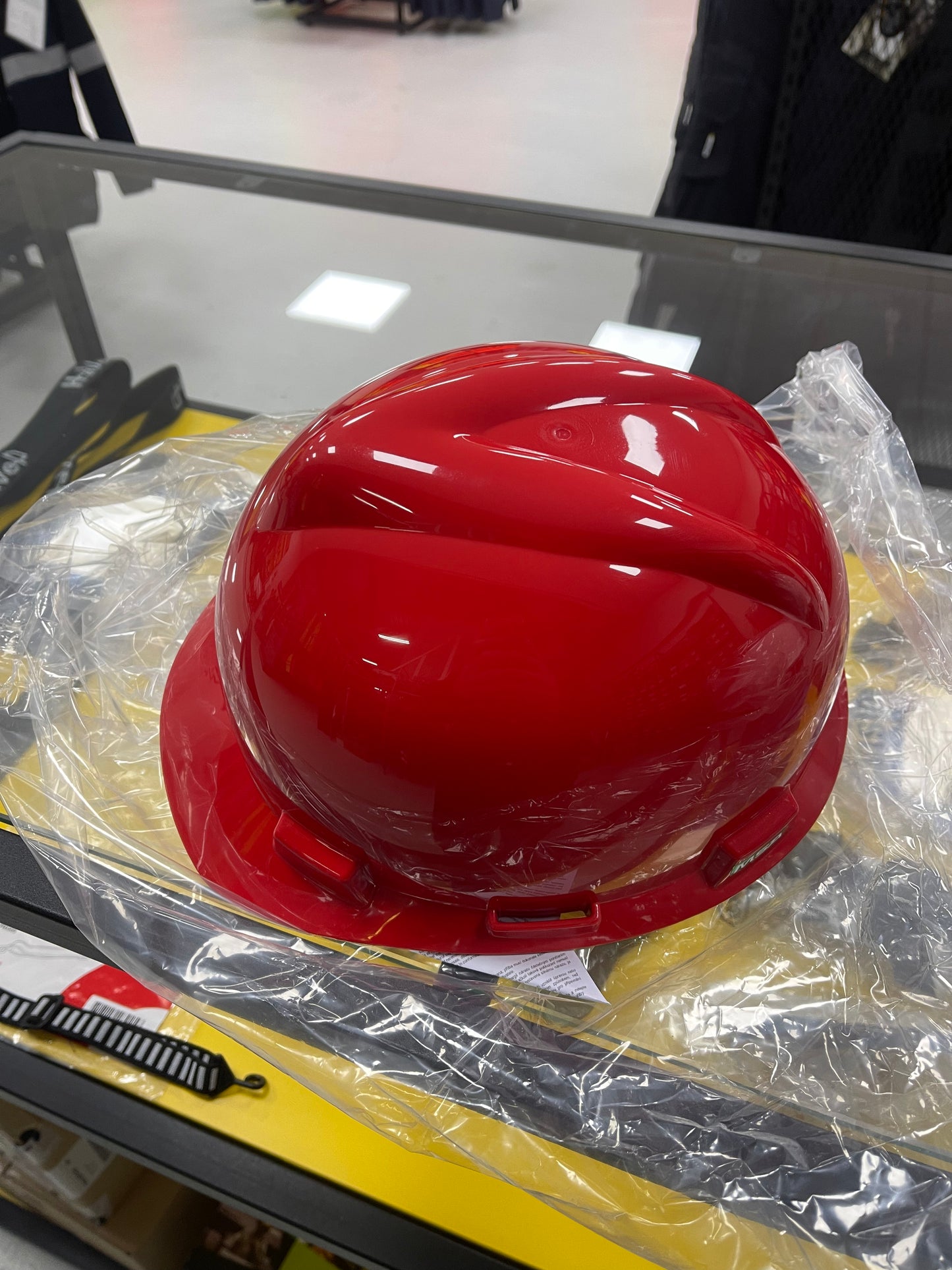 Msa red safety helmet