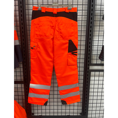 Modyf werkbroek met toolpockets en kniezakken high visibility oranje