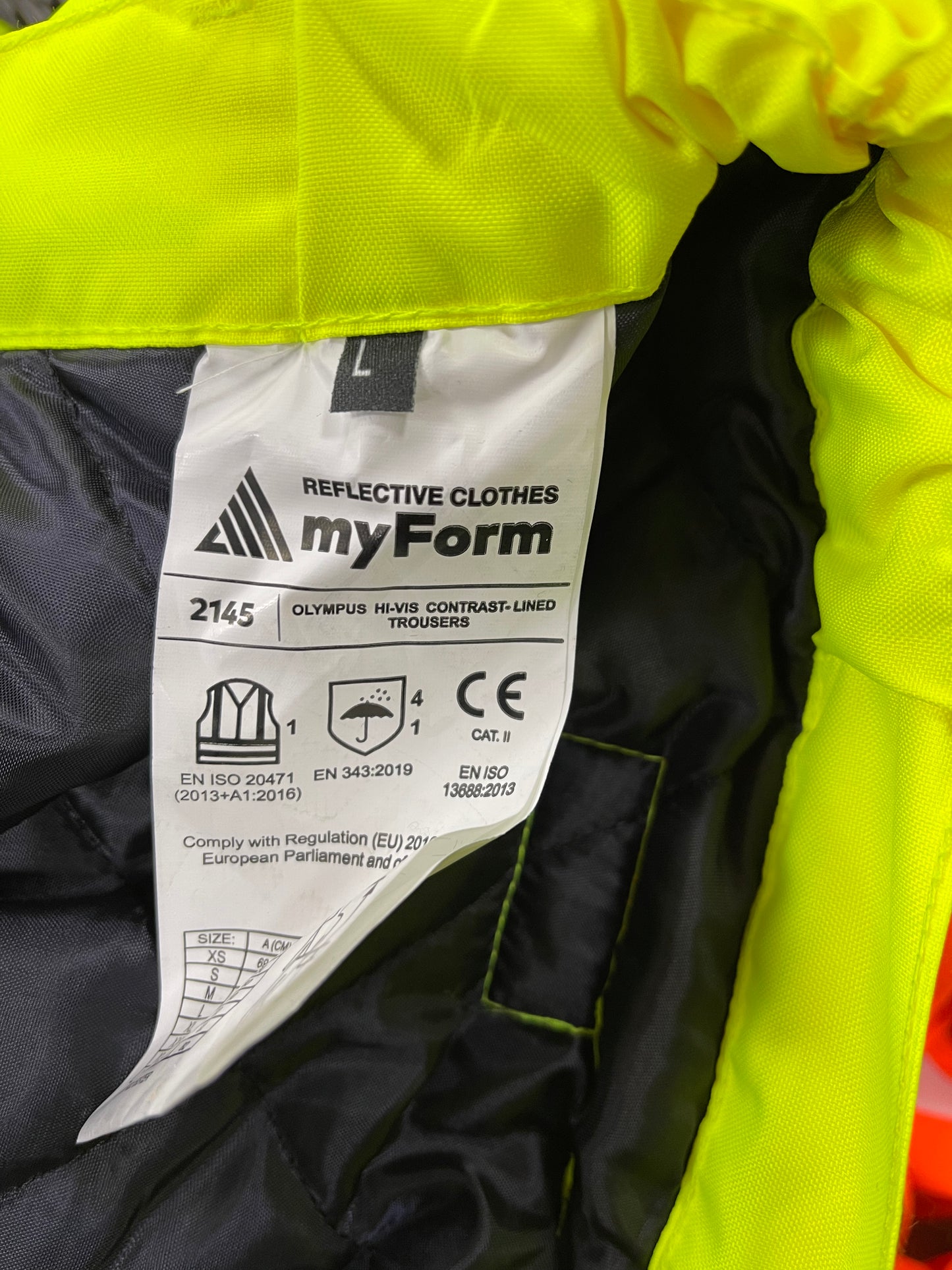 Myform Olympus Hi-Vis Contrast Lined werkbroek ☔️